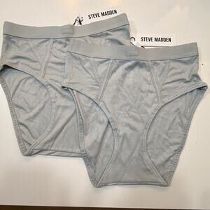 Steve Madden Women's Ribbed High-Waisted Brief Underwear set of 2 medium